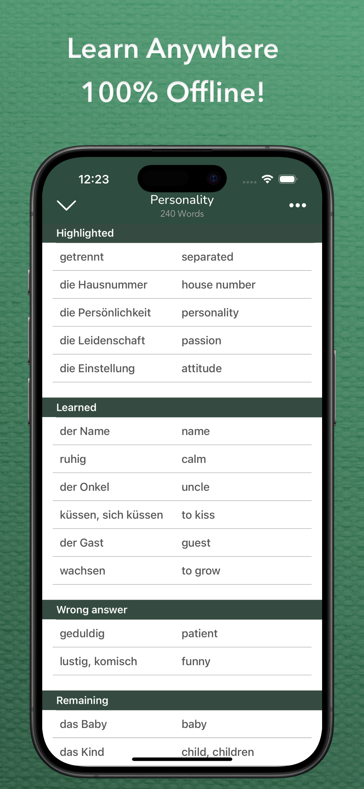 Vocabu App Progress Tracking - Language Learning Statistics